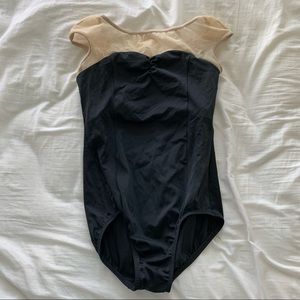 natalie leotard - black with nude mesh